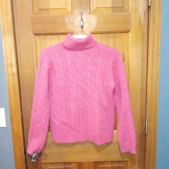 Pursuits, ltd. Lambs wool angora rabbit hair blend pink turtleneck size M - Picture 2 of 3